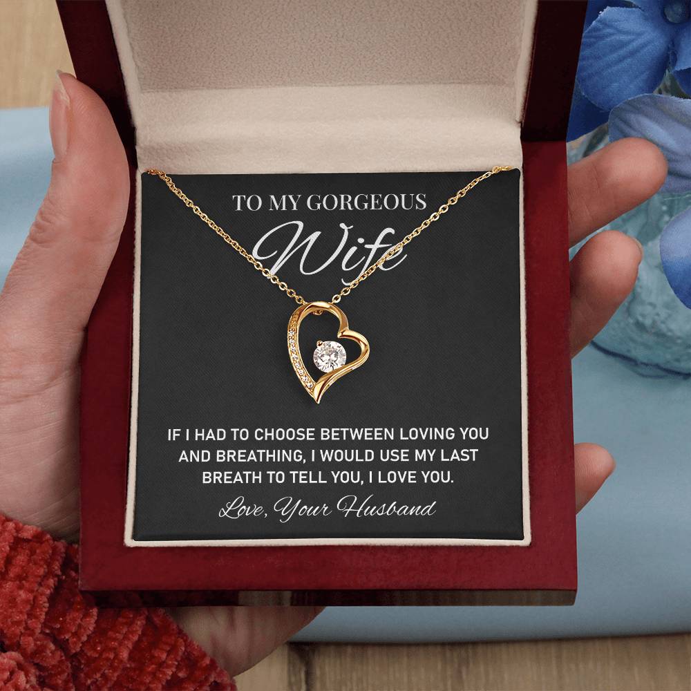 To My Gorgeous, Heartfelt Necklace For Wife Loving Jewelry For Romantic Love Sweet Pendant For A Special Bond Sentimental Necklace Heartwarming Gift From Husband Sentimental Pendant Appreciation Necklace Thoughtful Gift Special Necklace