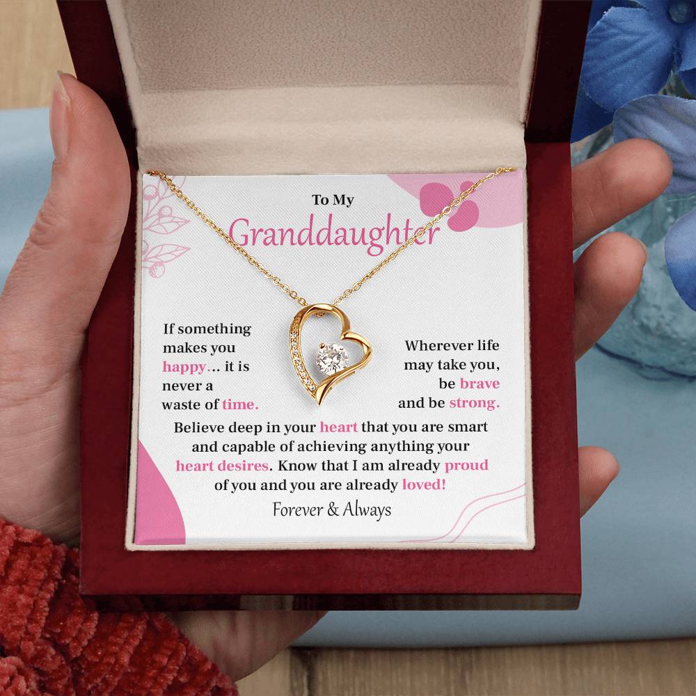 Encouraging Granddaughter Necklace with Heartfelt Message