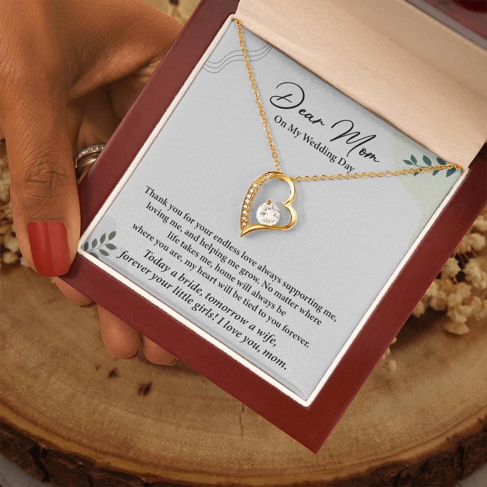 Dear Mom On My Wedding Day Heartfelt Necklace Gift From Daughter Dear Mom On My Wedding Day Mother Wedding Day Gift Sentimental Gift For Mother From Daughter Forever Your Little Girl Wedding Gift Gift For Mom On Daughter’s Wedding Day