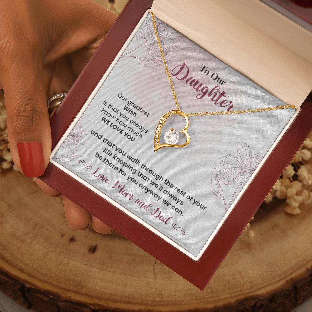 To Our Daughter Heartfelt Jewelry Gift Gift From Your Mom And Dad Caring Gift For Daughter Supportive Daughter Necklace Family Love Jewelry Gift Daughter's Journey Jewelry Best Wishes Jewelry Daughter's Strength Necklace Emotional Support Gift Warm Wishes