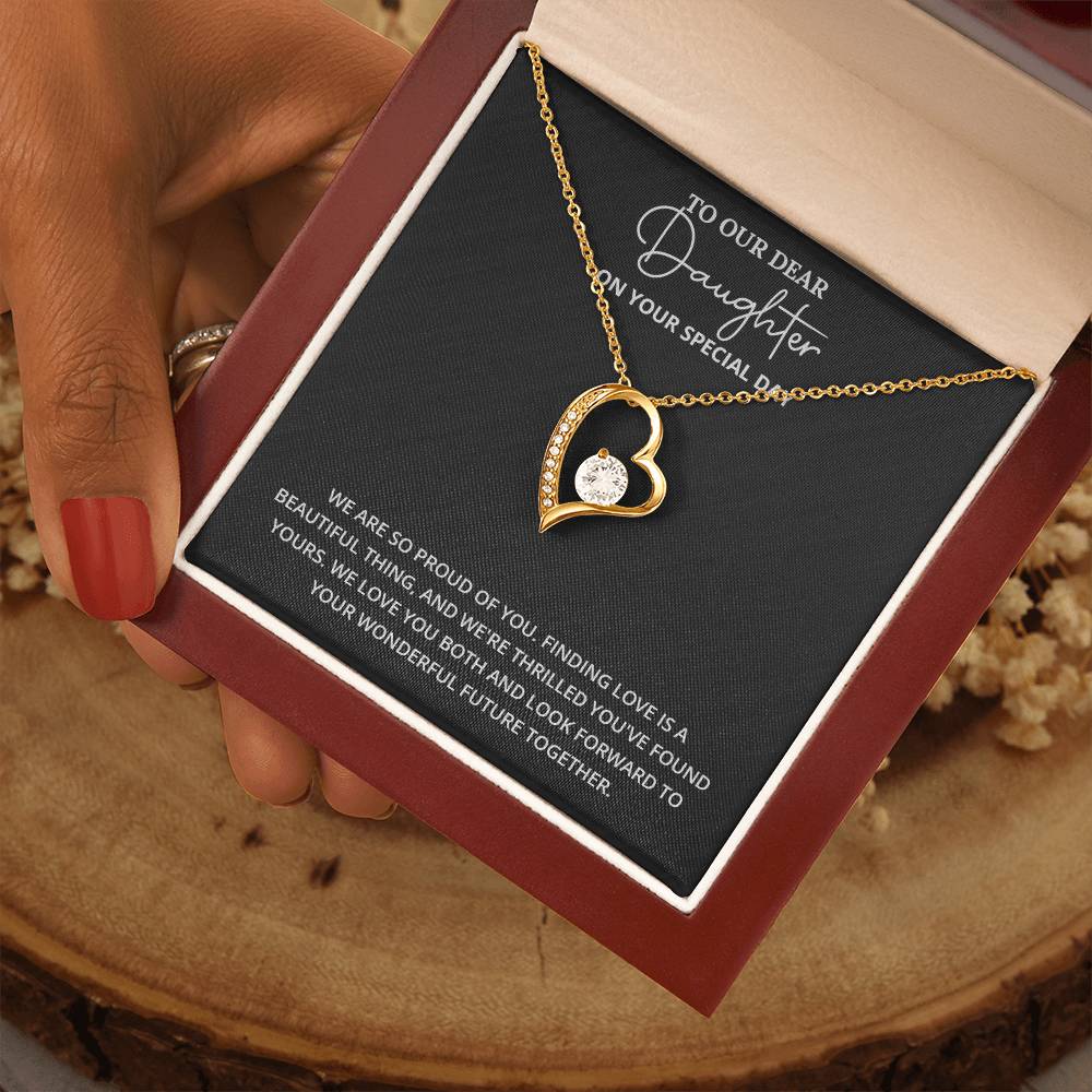 To Our Dear Daughter Daughter Engagement Necklace Engagement Gift For Daughter Sentimental Gift For Daughter’s Engagement Jewelry Gift For Daughter’s Engagement Daughter’s Special Day Necklace Meaningful Gift For Daughter’s Engagement