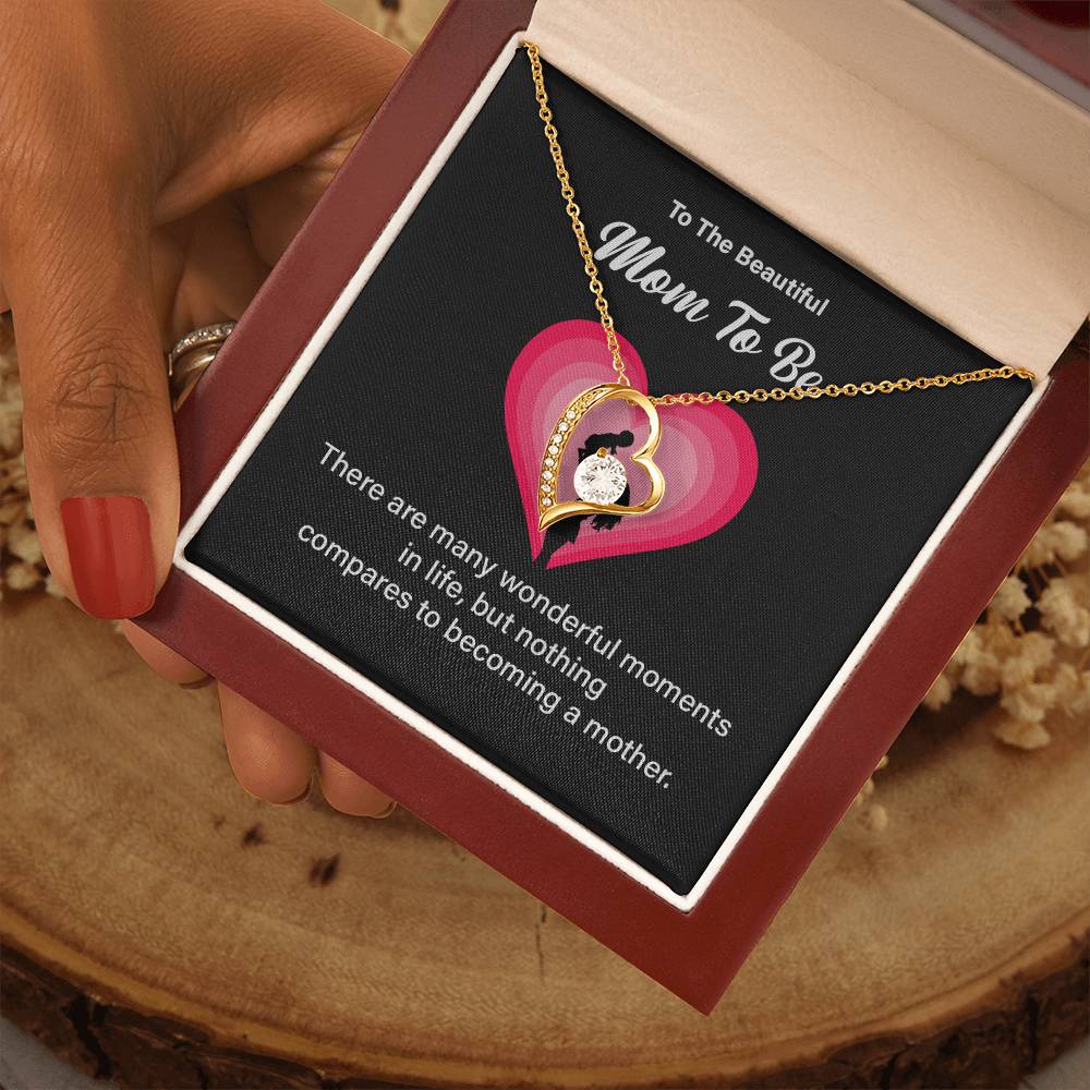 To The Beautiful Mom-to-be, Heartfelt Necklace For Her Elegant Jewelry For A Mom-to-be Thoughtful Necklace For Love And Support Sweet Pendant For A New Mom Elegant Pendant For A Mom’s Heart Thank You Gift For Motherhood Loving Message Necklace For Hope