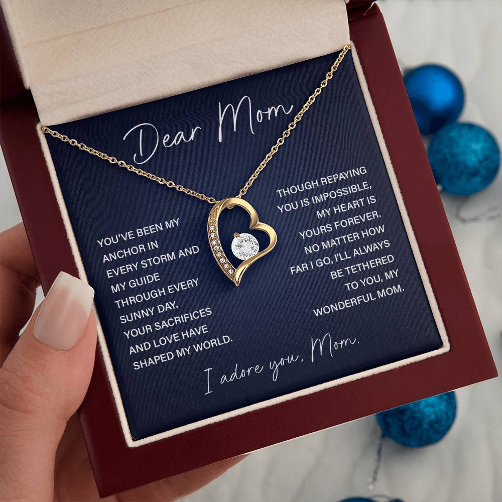 Dear Mom Mom Anchor Necklace Mother’s Love Gift Wedding Necklace Birthday Gift Necklace Guide Necklace Appreciation Pendant Anniversary Mom Gift Christmas Pendant Mom-child Bond Necklace Grandma Love Gift Valentine Necklace Gift