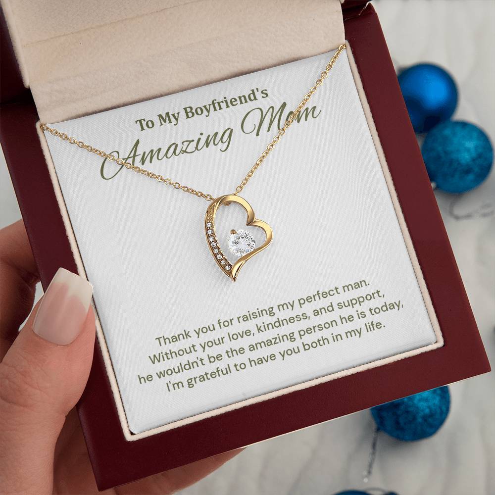 Boyfriend’s Mom Necklace Gift Message Card & Box