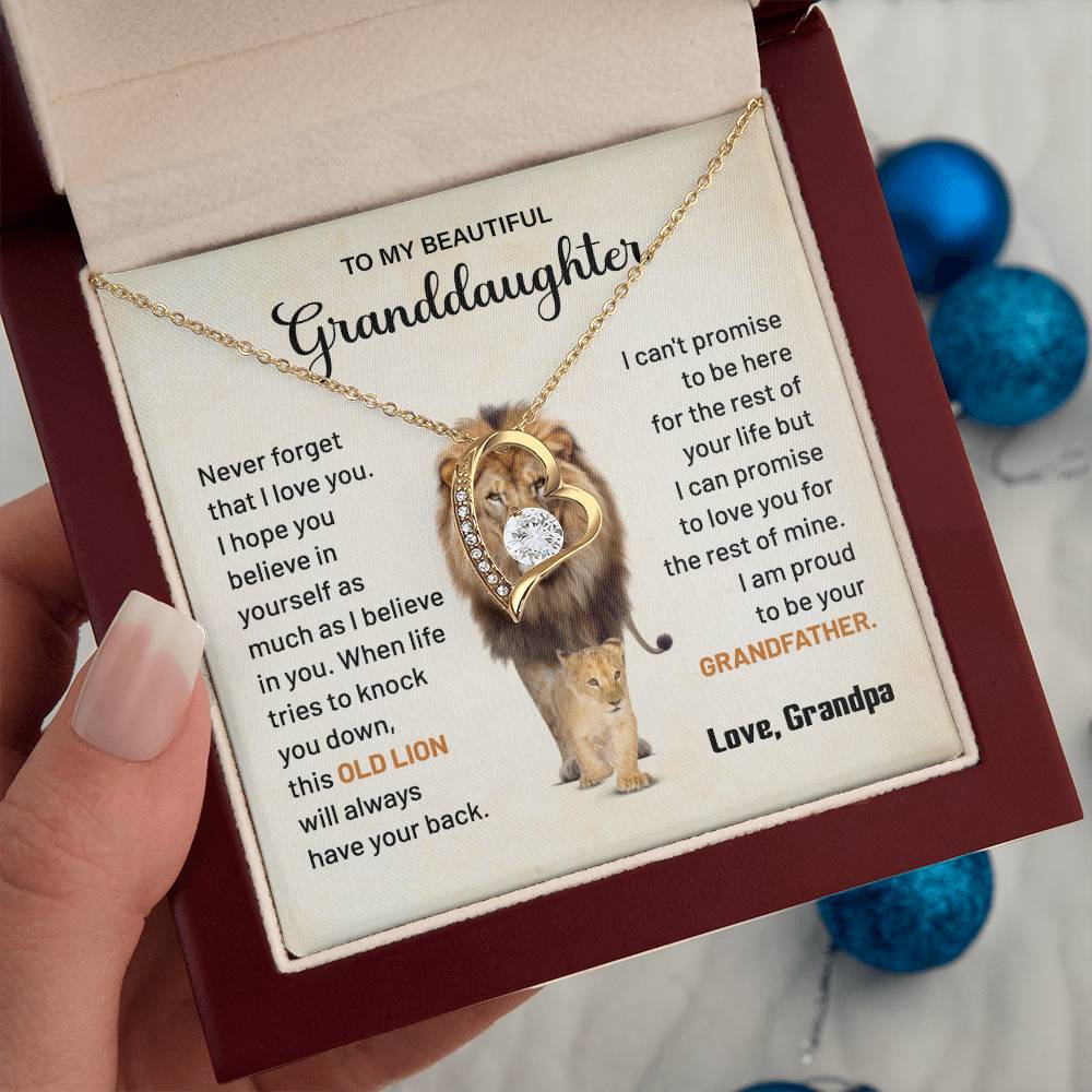 Granddaughter Gift from Grandpa with Lion Quote