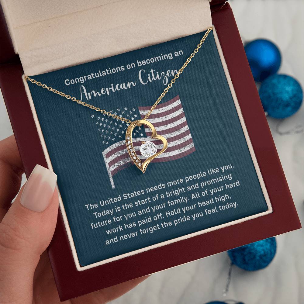 Congratulations Necklace For New American Citizen Necklace For New American Citizen Necklace With Citizenship Message Gift For New American Adventure Necklace For Pursuing Your Dreams Necklace For New Adventure As U.s. Citizen