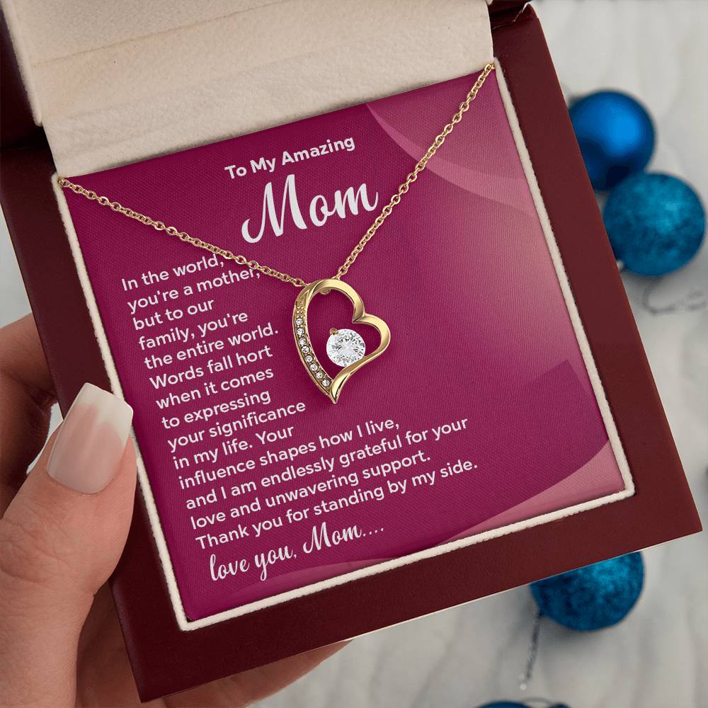 Mom Necklace Gift with Loving Message Card