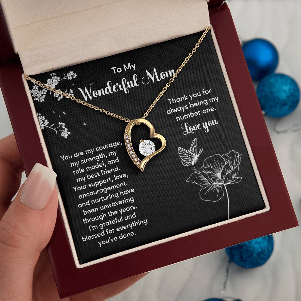 To My Wonderful Mom Elegant Jewelry Thoughtful Necklace For Family Love Sweet Gift For A Best Friend Heartfelt Necklace For Support And Care Sentimental Jewelry Thank You Pendant Beautiful Necklace Loving Gift For A Best Friend Loving Jewelry For Support