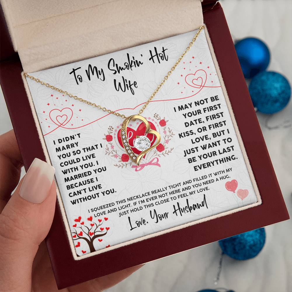 Romantic Wife Necklace Gift from Husband with Card