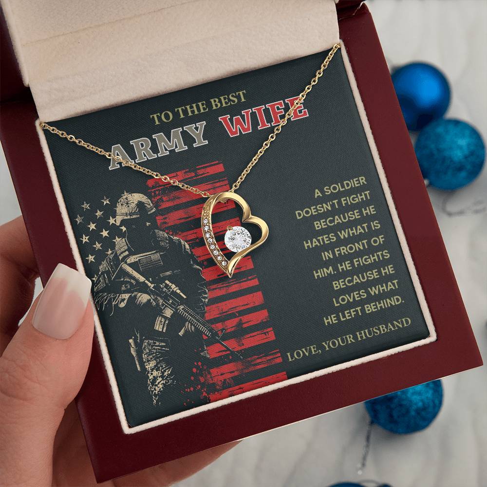 To the Best Army Wife  Best Army Wife Jewelry gift from husband Love and Support Necklace Emotional Support Jewelry Thank You Jewelry for Wives Unique Gift for Military Wives Romantic Gift for Army Wives My Beautiful Wife Jewelry Forever Together Necklace