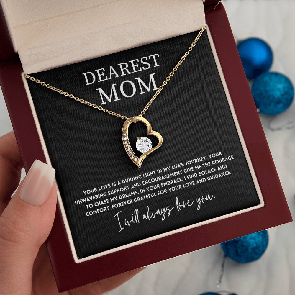 Dearest Mom, Best Necklace Gift From Son Necklace With Heartfelt Message Thoughtful Necklace Gift Best Mother’s Day Necklace Gift Jewelry Gift Love And Support Necklace Gift Inspirational Jewelry Gift Heart Pendant Necklace