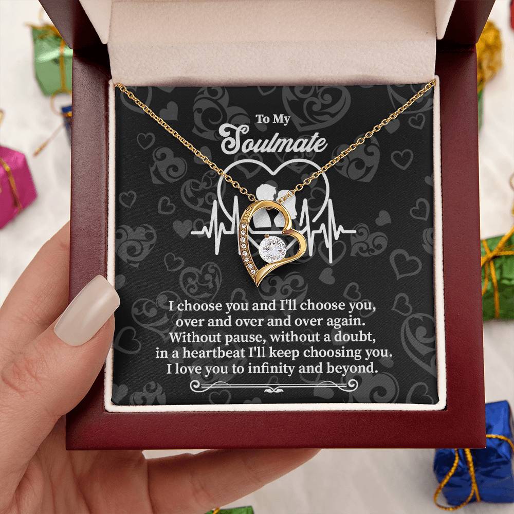 Heartbeat Soulmate Necklace Gift with Love Quote Card