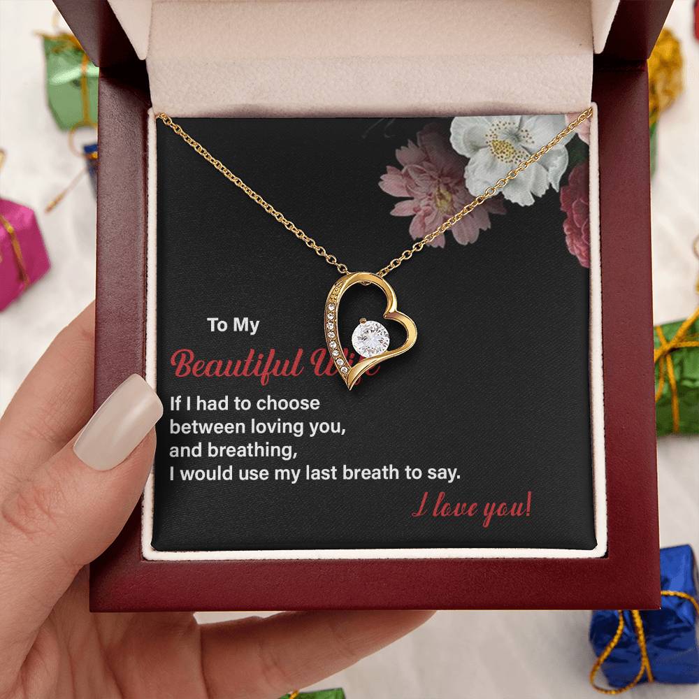 Wife Necklace Gift from Husband – Last Breath Quote