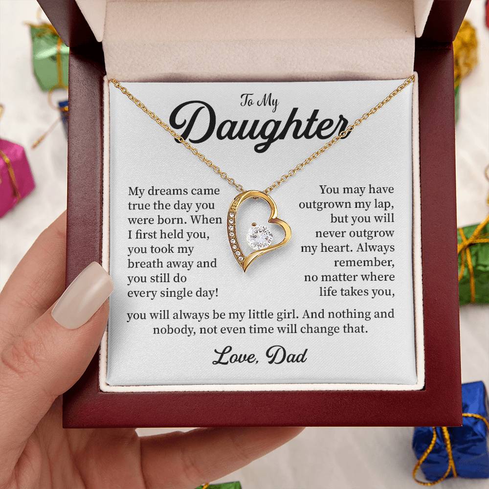 To My Daughter Necklace from Dad – Forever in My Heart Gift