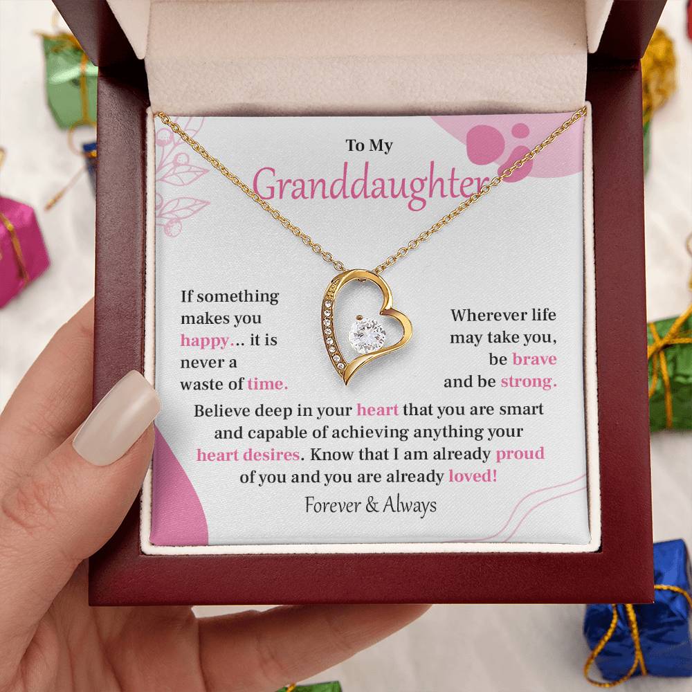 Encouraging Granddaughter Necklace with Heartfelt Message