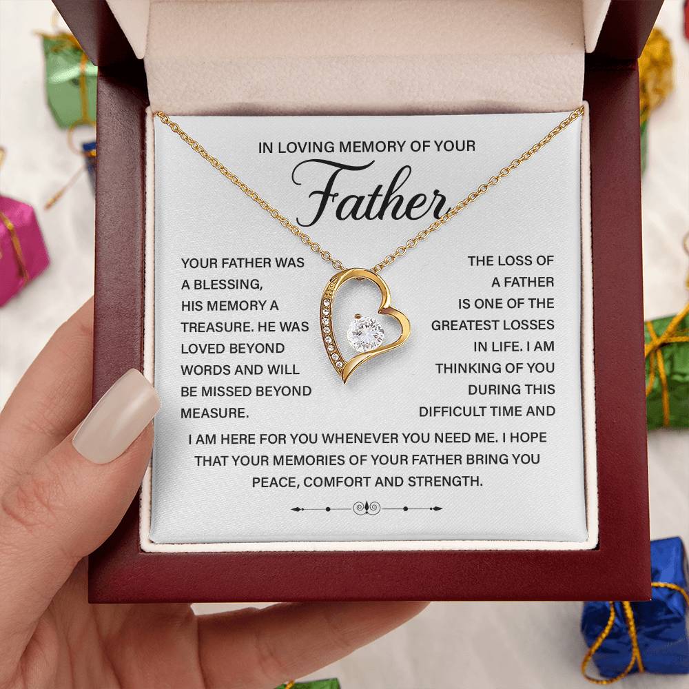 Loss of Father Memorial Necklace with Gift Box