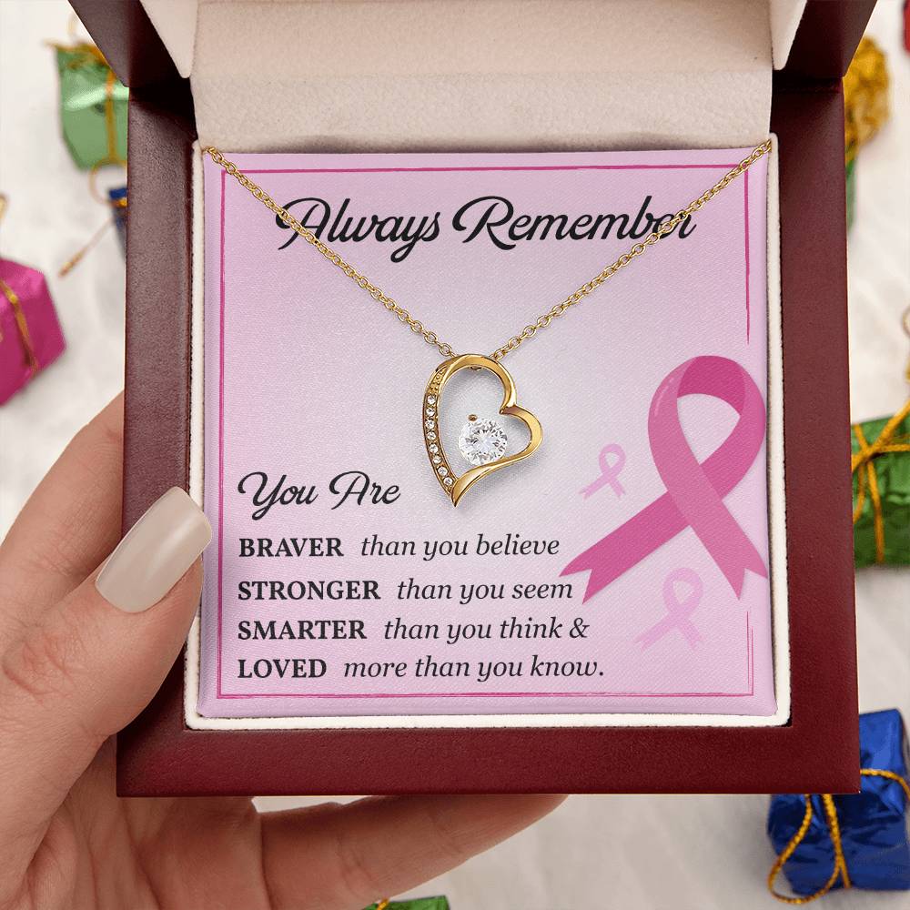 Breast Cancer Support Necklace with Card Gift Box