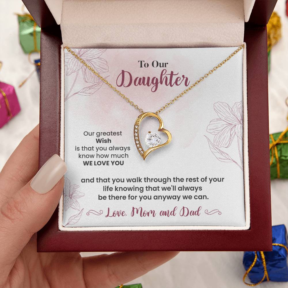 To Our Daughter Heartfelt Jewelry Gift Gift From Your Mom And Dad Caring Gift For Daughter Supportive Daughter Necklace Family Love Jewelry Gift Daughter's Journey Jewelry Best Wishes Jewelry Daughter's Strength Necklace Emotional Support Gift Warm Wishes