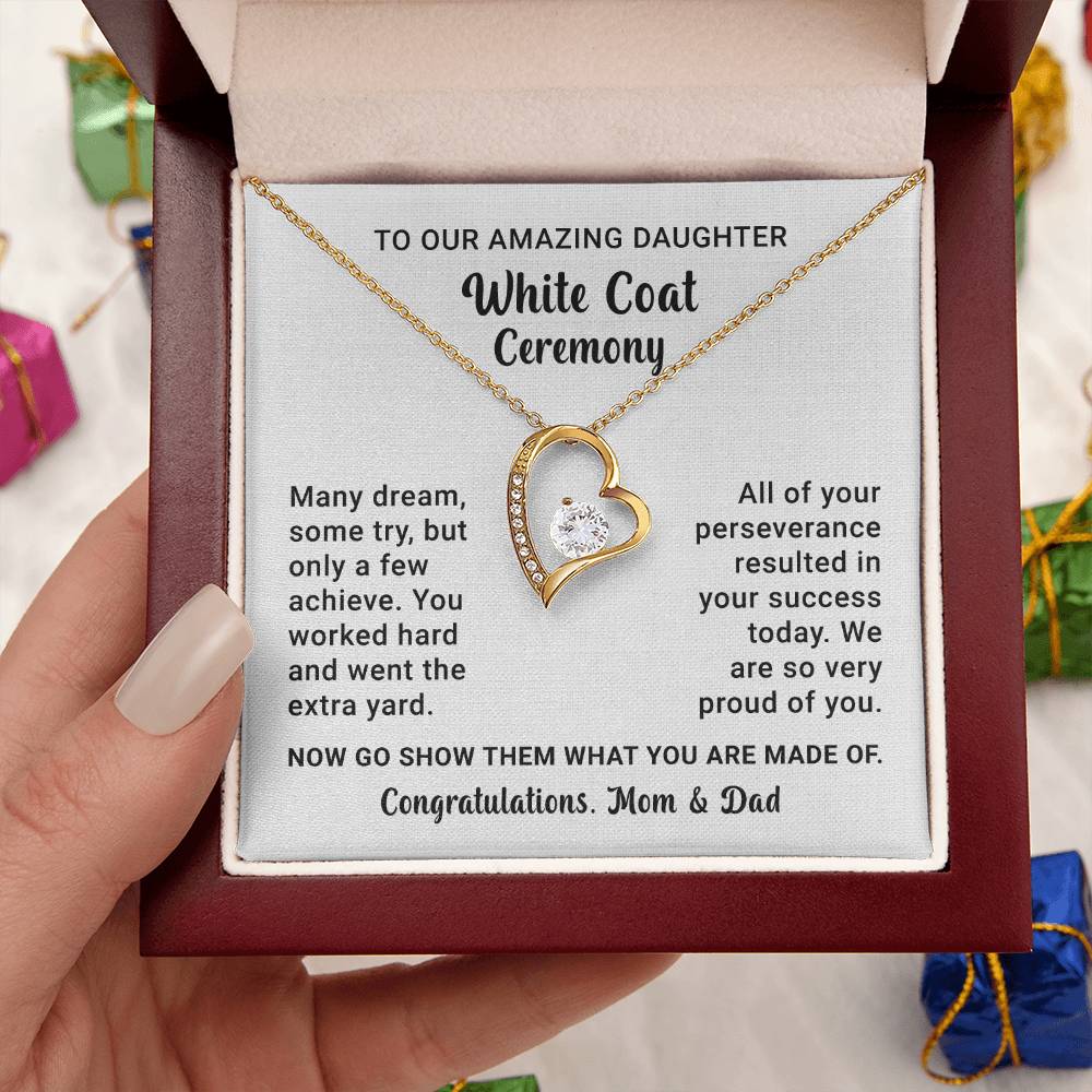 White Coat Ceremony Necklace Gift for Daughter From Parents