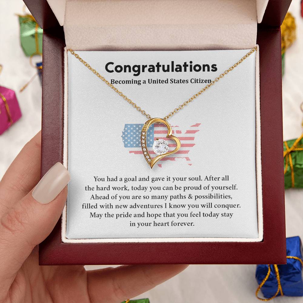 Congratulations Necklace For New U.s. Citizen  Necklace For New U.s. Citizen Gift For U.s. Citizenship Ceremony Necklace For Achieving U.s. Citizenship Jewelry For New U.s. Citizen Gift For U.s. Citizenship Achievement Necklace For U.S Citizenship Journey