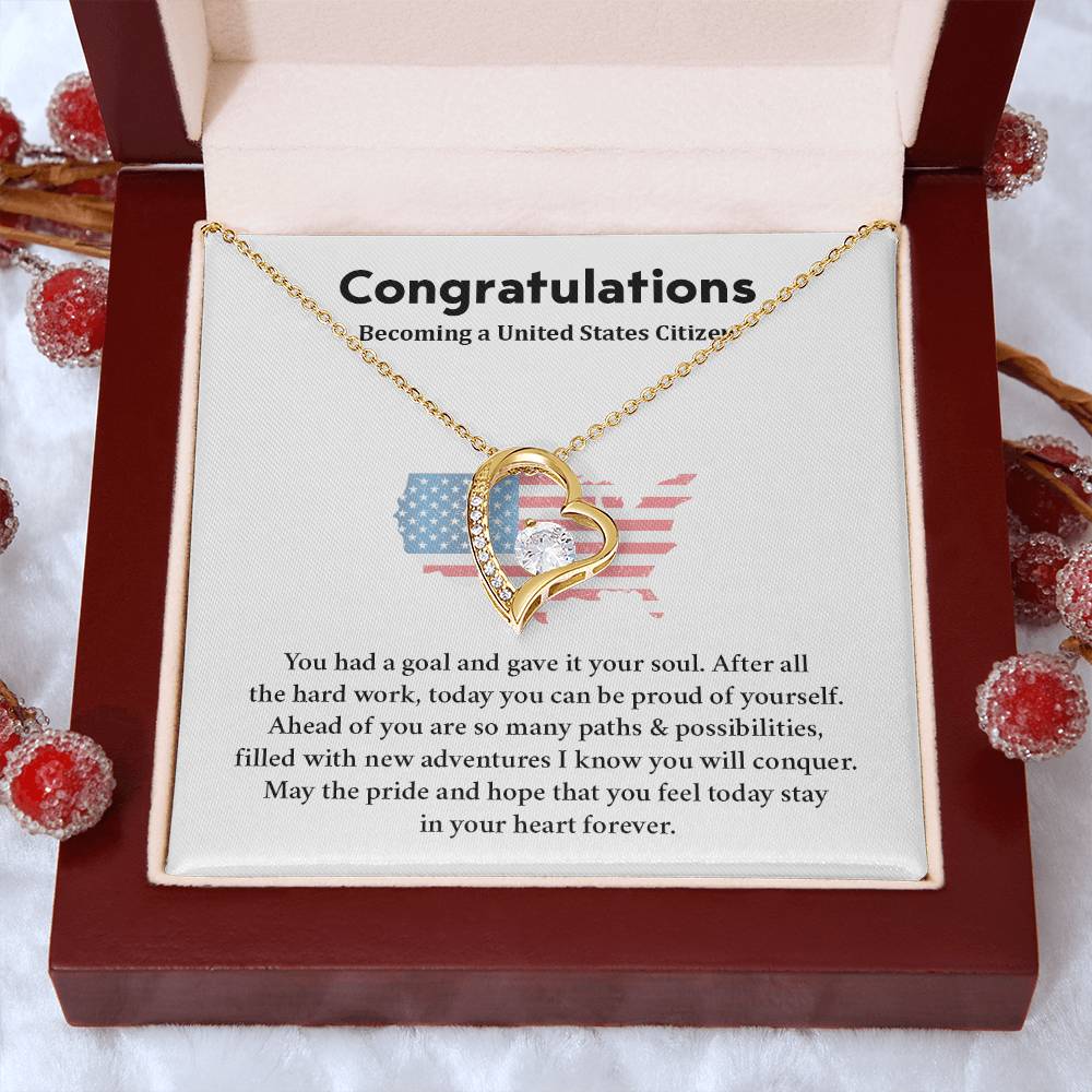 Congratulations Necklace For New U.s. Citizen  Necklace For New U.s. Citizen Gift For U.s. Citizenship Ceremony Necklace For Achieving U.s. Citizenship Jewelry For New U.s. Citizen Gift For U.s. Citizenship Achievement Necklace For U.S Citizenship Journey