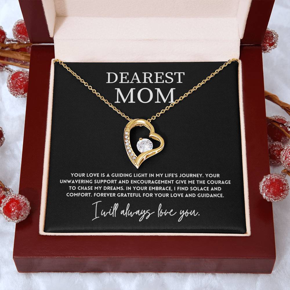 Dearest Mom, Best Necklace Gift From Son Necklace With Heartfelt Message Thoughtful Necklace Gift Best Mother’s Day Necklace Gift Jewelry Gift Love And Support Necklace Gift Inspirational Jewelry Gift Heart Pendant Necklace