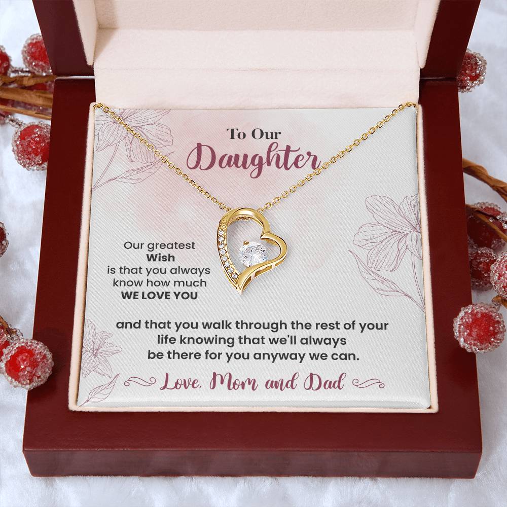 To Our Daughter Heartfelt Jewelry Gift Gift From Your Mom And Dad Caring Gift For Daughter Supportive Daughter Necklace Family Love Jewelry Gift Daughter's Journey Jewelry Best Wishes Jewelry Daughter's Strength Necklace Emotional Support Gift Warm Wishes