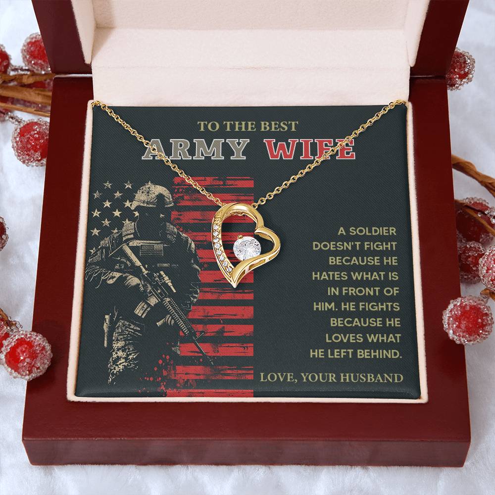 To the Best Army Wife  Best Army Wife Jewelry gift from husband Love and Support Necklace Emotional Support Jewelry Thank You Jewelry for Wives Unique Gift for Military Wives Romantic Gift for Army Wives My Beautiful Wife Jewelry Forever Together Necklace