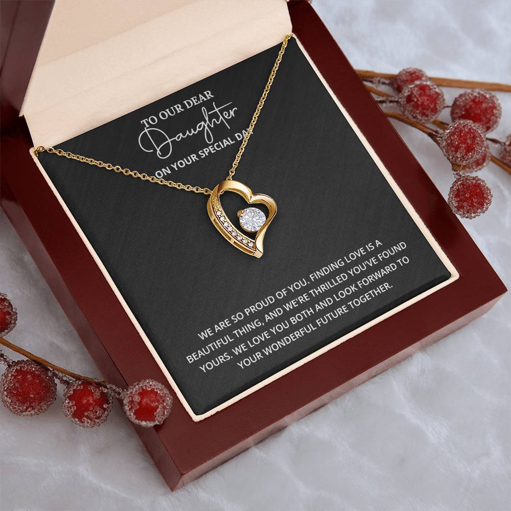 To Our Dear Daughter Daughter Engagement Necklace Engagement Gift For Daughter Sentimental Gift For Daughter’s Engagement Jewelry Gift For Daughter’s Engagement Daughter’s Special Day Necklace Meaningful Gift For Daughter’s Engagement