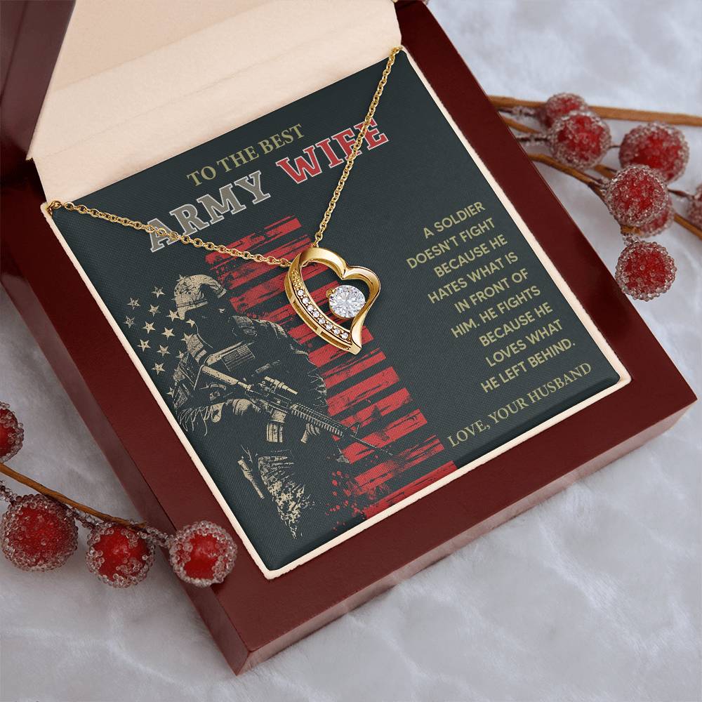 To the Best Army Wife  Best Army Wife Jewelry gift from husband Love and Support Necklace Emotional Support Jewelry Thank You Jewelry for Wives Unique Gift for Military Wives Romantic Gift for Army Wives My Beautiful Wife Jewelry Forever Together Necklace