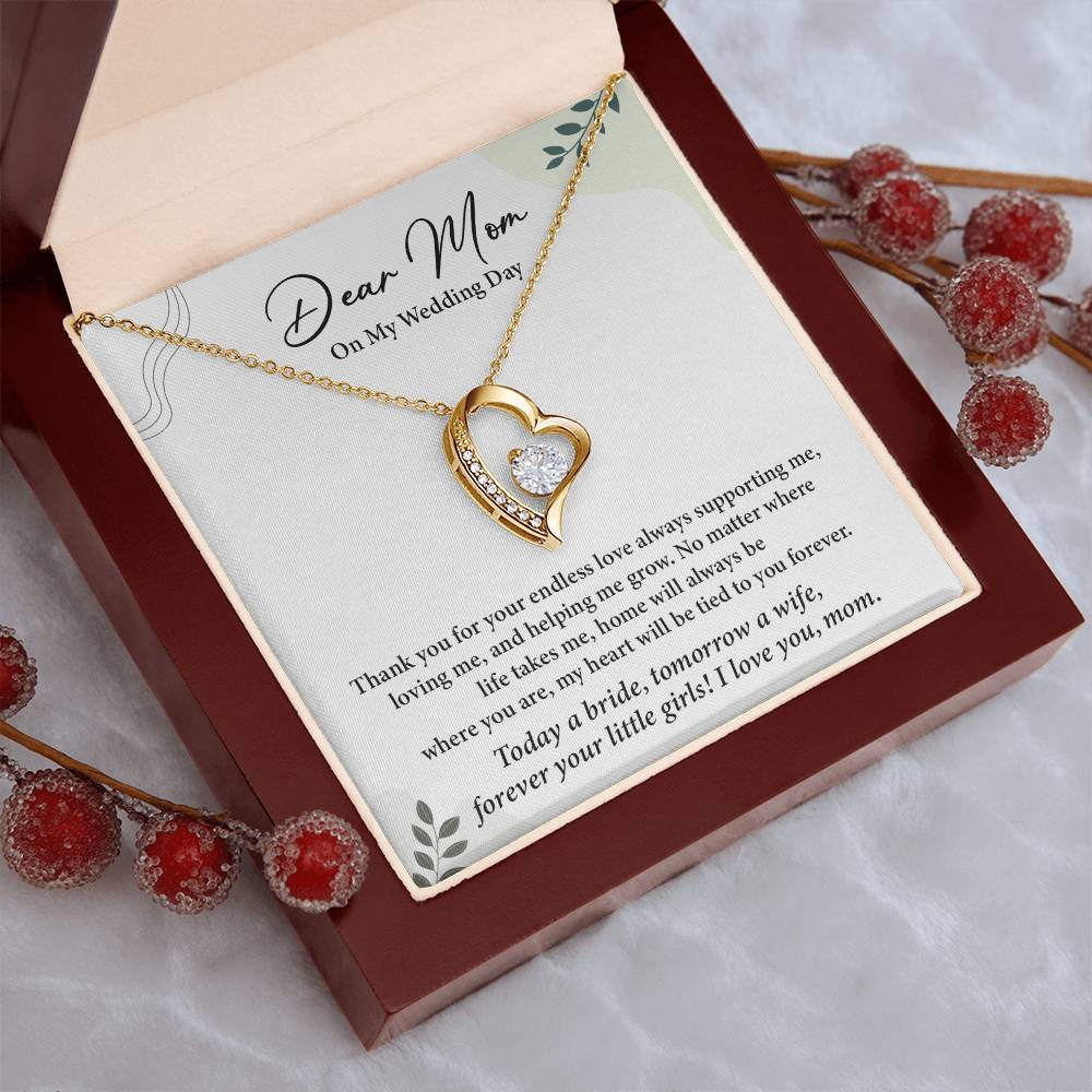 Dear Mom On My Wedding Day Heartfelt Necklace Gift From Daughter Dear Mom On My Wedding Day Mother Wedding Day Gift Sentimental Gift For Mother From Daughter Forever Your Little Girl Wedding Gift Gift For Mom On Daughter’s Wedding Day