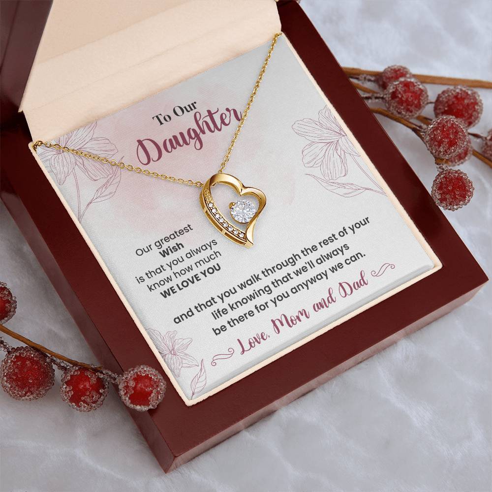 To Our Daughter Heartfelt Jewelry Gift Gift From Your Mom And Dad Caring Gift For Daughter Supportive Daughter Necklace Family Love Jewelry Gift Daughter's Journey Jewelry Best Wishes Jewelry Daughter's Strength Necklace Emotional Support Gift Warm Wishes