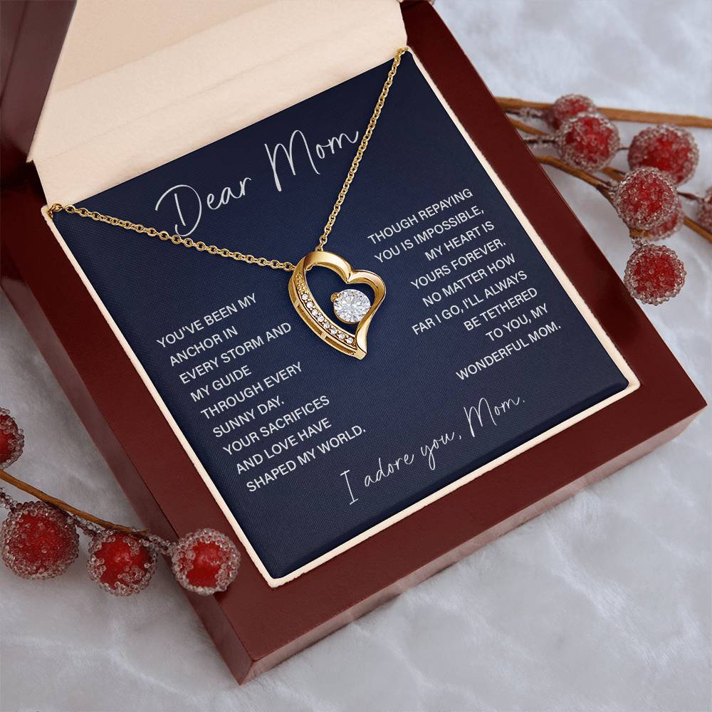 Dear Mom Mom Anchor Necklace Mother’s Love Gift Wedding Necklace Birthday Gift Necklace Guide Necklace Appreciation Pendant Anniversary Mom Gift Christmas Pendant Mom-child Bond Necklace Grandma Love Gift Valentine Necklace Gift