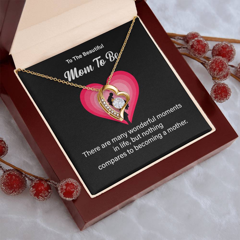 To The Beautiful Mom-to-be, Heartfelt Necklace For Her Elegant Jewelry For A Mom-to-be Thoughtful Necklace For Love And Support Sweet Pendant For A New Mom Elegant Pendant For A Mom’s Heart Thank You Gift For Motherhood Loving Message Necklace For Hope