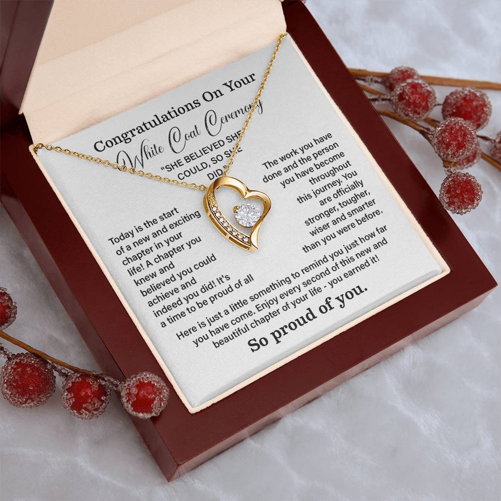 Congratulations On Your White Coat Ceremony New Adventures Necklace Hard Work Pay Off Necklace Enjoy The Journey Necklace Personal Growth Jewelry Daily Inspiration Necklace Heartfelt Message Necklace Congratulation Necklace She Believed She Could Necklace