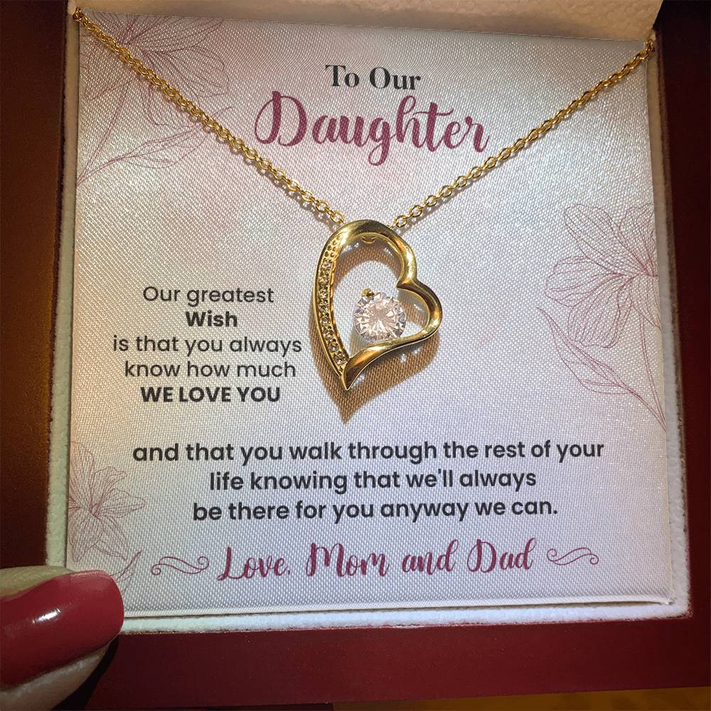 To Our Daughter Heartfelt Jewelry Gift Gift From Your Mom And Dad Caring Gift For Daughter Supportive Daughter Necklace Family Love Jewelry Gift Daughter's Journey Jewelry Best Wishes Jewelry Daughter's Strength Necklace Emotional Support Gift Warm Wishes