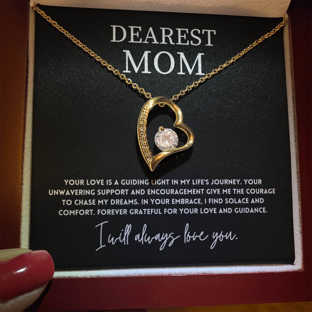 Dearest Mom, Best Necklace Gift From Son Necklace With Heartfelt Message Thoughtful Necklace Gift Best Mother’s Day Necklace Gift Jewelry Gift Love And Support Necklace Gift Inspirational Jewelry Gift Heart Pendant Necklace