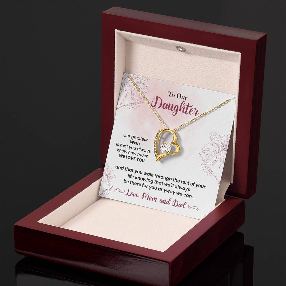 To Our Daughter Heartfelt Jewelry Gift Gift From Your Mom And Dad Caring Gift For Daughter Supportive Daughter Necklace Family Love Jewelry Gift Daughter's Journey Jewelry Best Wishes Jewelry Daughter's Strength Necklace Emotional Support Gift Warm Wishes