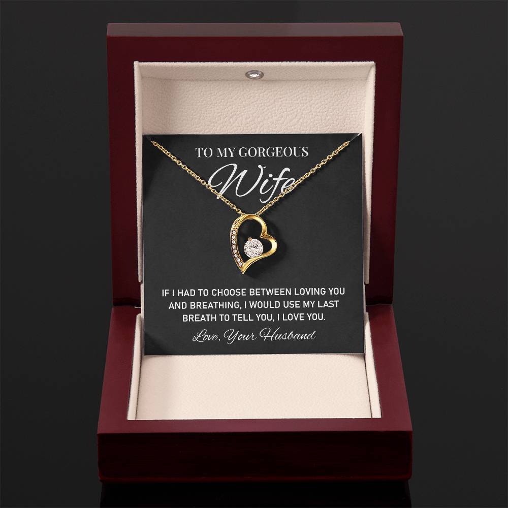 To My Gorgeous, Heartfelt Necklace For Wife Loving Jewelry For Romantic Love Sweet Pendant For A Special Bond Sentimental Necklace Heartwarming Gift From Husband Sentimental Pendant Appreciation Necklace Thoughtful Gift Special Necklace