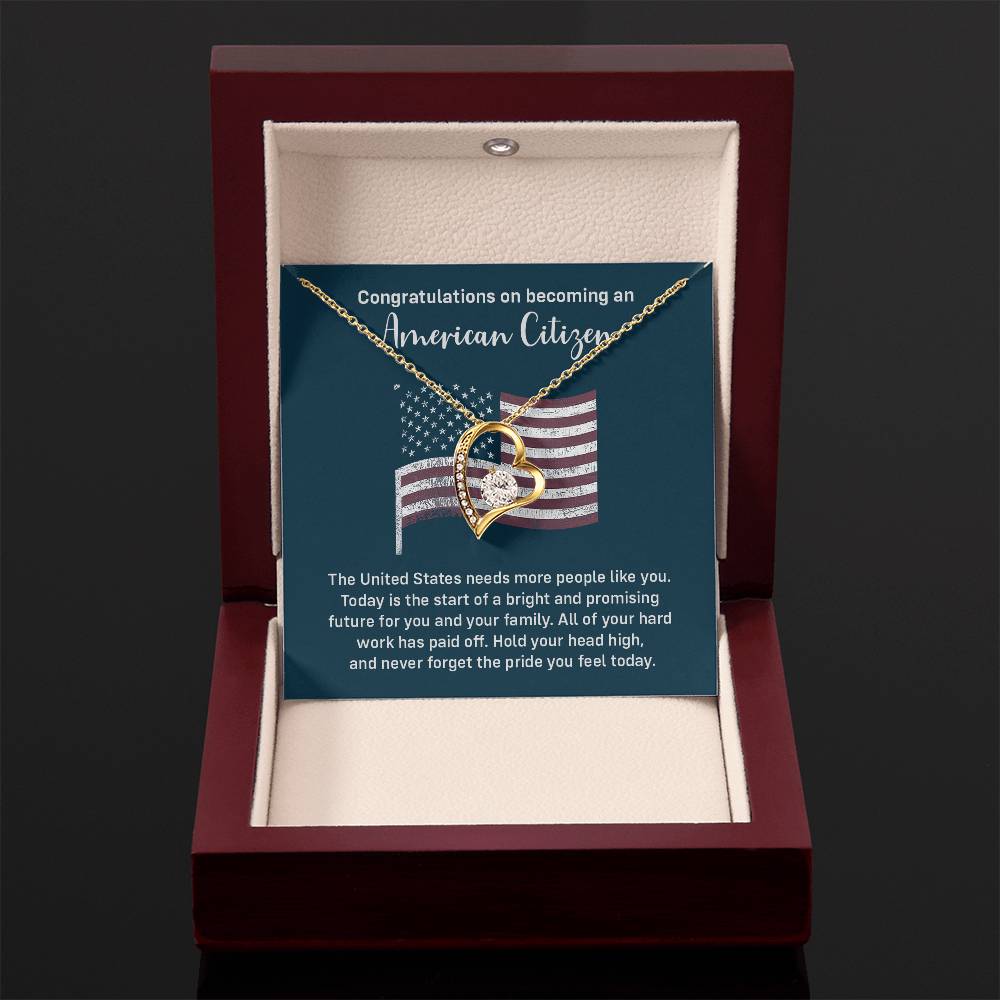 Congratulations Necklace For New American Citizen Necklace For New American Citizen Necklace With Citizenship Message Gift For New American Adventure Necklace For Pursuing Your Dreams Necklace For New Adventure As U.s. Citizen