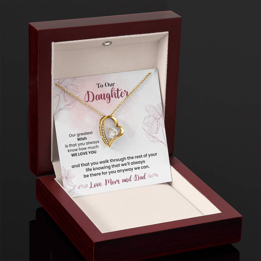 To Our Daughter Heartfelt Jewelry Gift Gift From Your Mom And Dad Caring Gift For Daughter Supportive Daughter Necklace Family Love Jewelry Gift Daughter's Journey Jewelry Best Wishes Jewelry Daughter's Strength Necklace Emotional Support Gift Warm Wishes