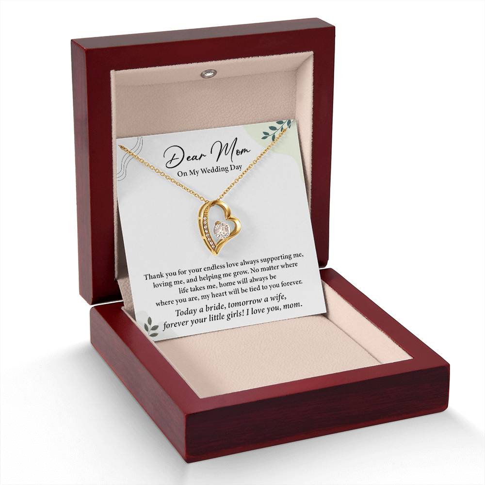 Dear Mom On My Wedding Day Heartfelt Necklace Gift From Daughter Dear Mom On My Wedding Day Mother Wedding Day Gift Sentimental Gift For Mother From Daughter Forever Your Little Girl Wedding Gift Gift For Mom On Daughter’s Wedding Day