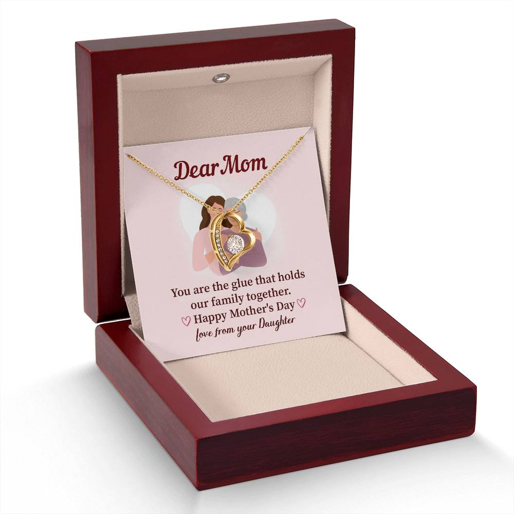 Dear Mom Family Glue Pendant Elegant Jewelry For A Mother’s Day Gift Sweet Gift For A Wonderful Woman Heartfelt Necklace Sentimental Jewelry Thank You Pendant Gift For A Special Mom Sweet Pendant For Family Love