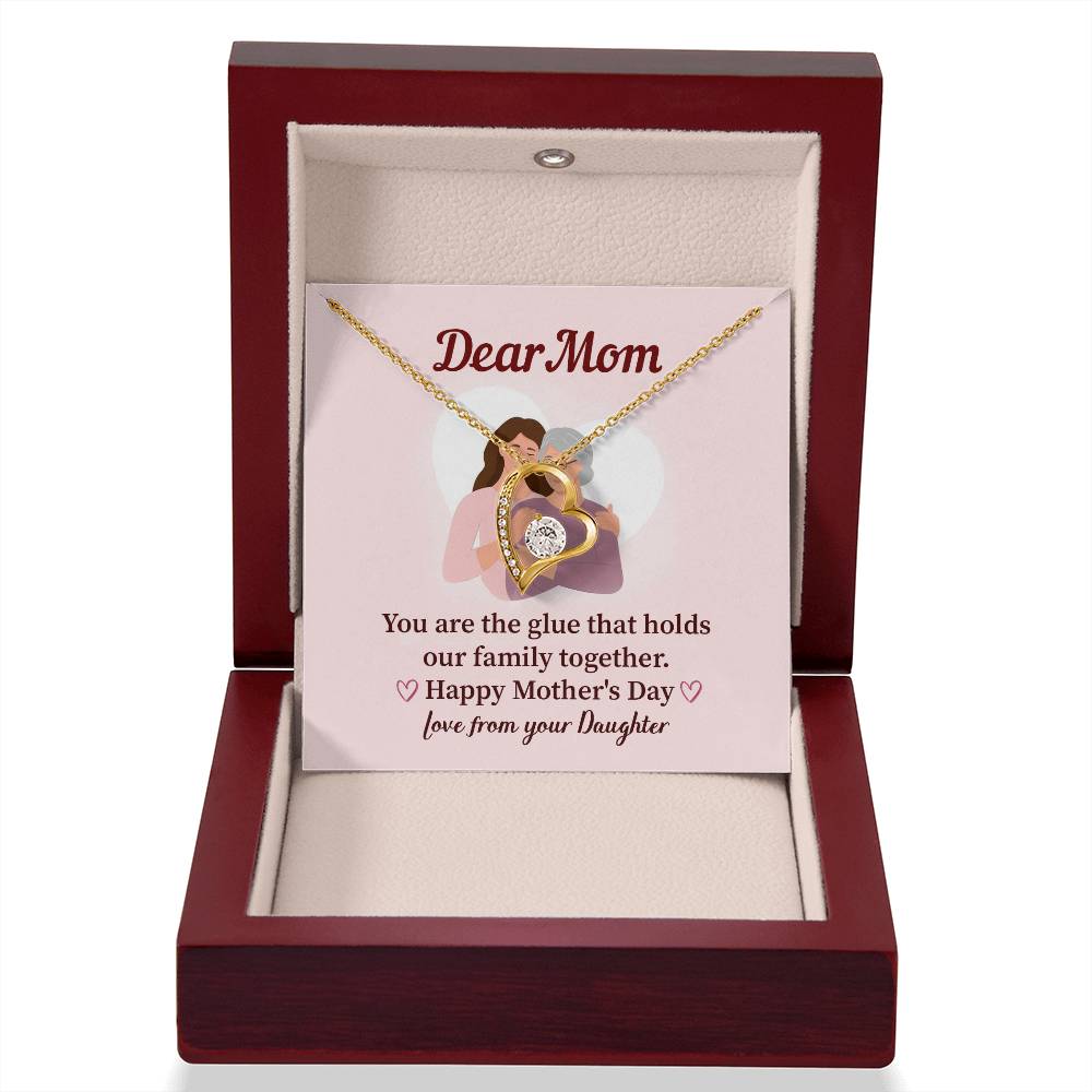 Dear Mom Family Glue Pendant Elegant Jewelry For A Mother’s Day Gift Sweet Gift For A Wonderful Woman Heartfelt Necklace Sentimental Jewelry Thank You Pendant Gift For A Special Mom Sweet Pendant For Family Love