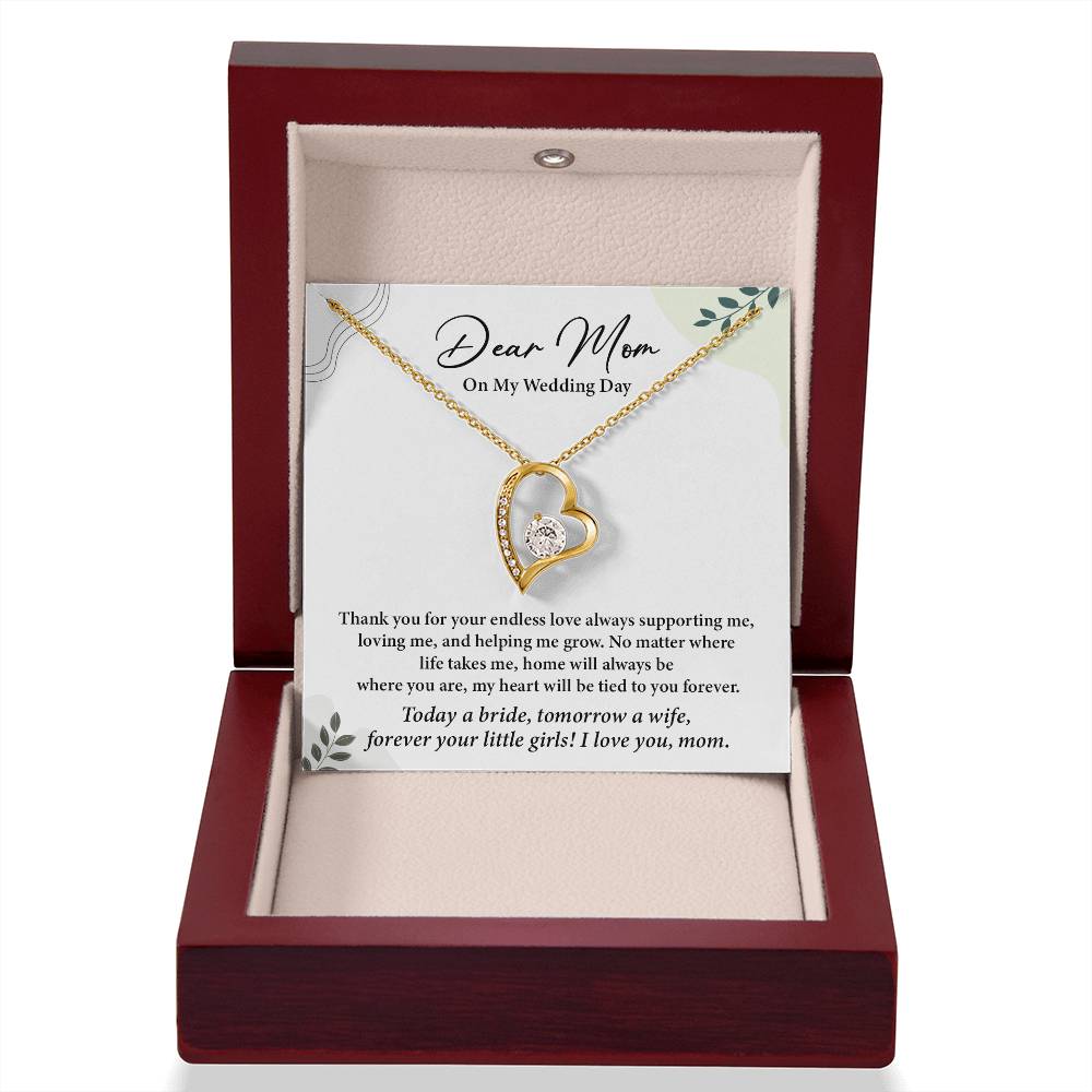 Dear Mom On My Wedding Day Heartfelt Necklace Gift From Daughter Dear Mom On My Wedding Day Mother Wedding Day Gift Sentimental Gift For Mother From Daughter Forever Your Little Girl Wedding Gift Gift For Mom On Daughter’s Wedding Day