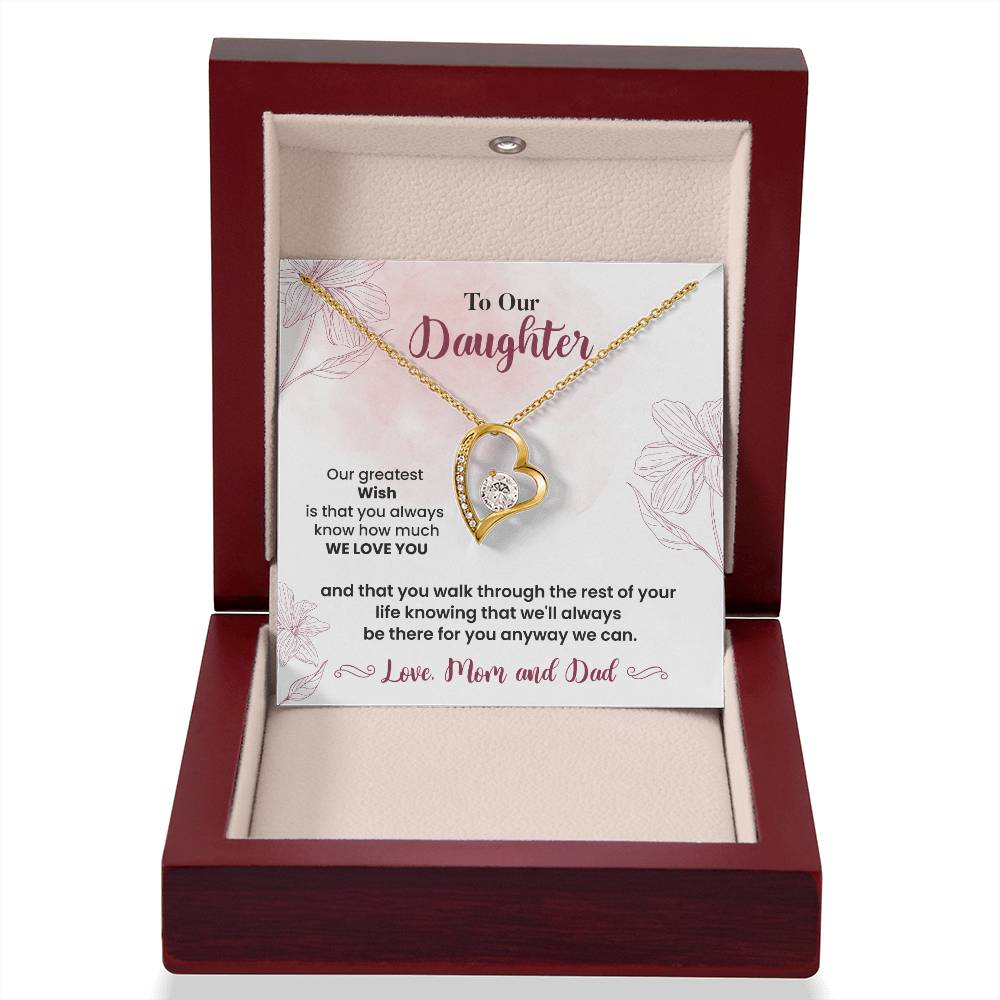 To Our Daughter Heartfelt Jewelry Gift Gift From Your Mom And Dad Caring Gift For Daughter Supportive Daughter Necklace Family Love Jewelry Gift Daughter's Journey Jewelry Best Wishes Jewelry Daughter's Strength Necklace Emotional Support Gift Warm Wishes