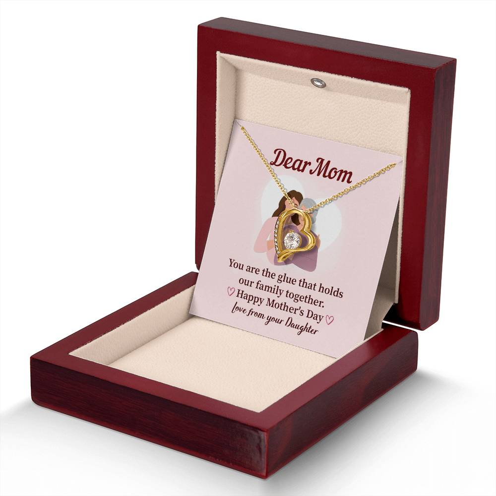 Dear Mom Family Glue Pendant Elegant Jewelry For A Mother’s Day Gift Sweet Gift For A Wonderful Woman Heartfelt Necklace Sentimental Jewelry Thank You Pendant Gift For A Special Mom Sweet Pendant For Family Love