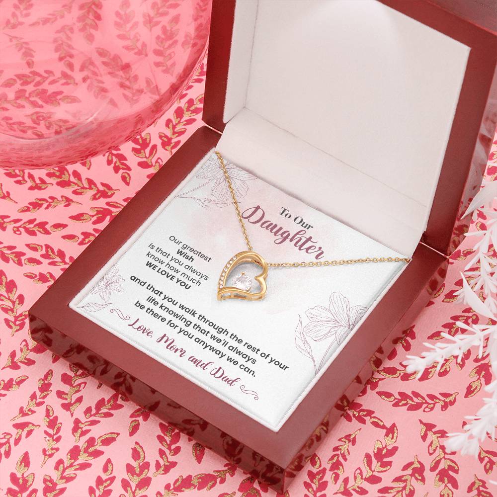 To Our Daughter Heartfelt Jewelry Gift Gift From Your Mom And Dad Caring Gift For Daughter Supportive Daughter Necklace Family Love Jewelry Gift Daughter's Journey Jewelry Best Wishes Jewelry Daughter's Strength Necklace Emotional Support Gift Warm Wishes