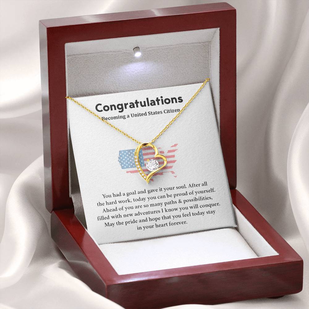 Congratulations Necklace For New U.s. Citizen  Necklace For New U.s. Citizen Gift For U.s. Citizenship Ceremony Necklace For Achieving U.s. Citizenship Jewelry For New U.s. Citizen Gift For U.s. Citizenship Achievement Necklace For U.S Citizenship Journey