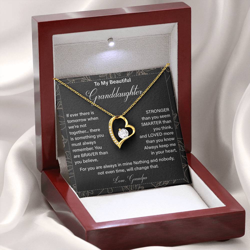 Granddaughter Necklace from Grandpa with Gift Card